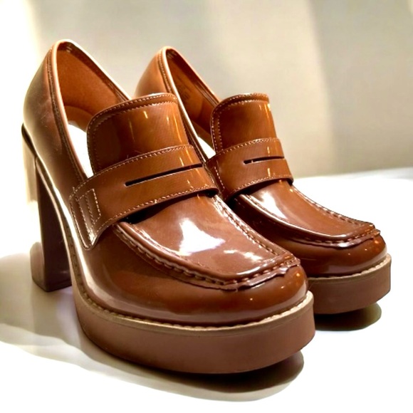Steve Madden Randy Platform Loafers in Cognac size 8.5 - Picture 2 of 9